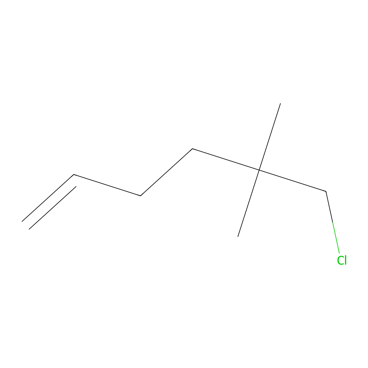 6-Chloro-5,5-dimethylhex-1-ene molecular structure, CAS 76695-77-7