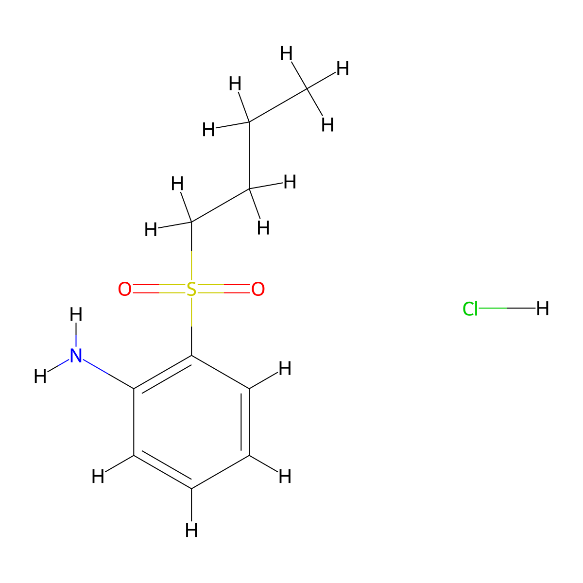 2-(Butane-1-sulfonyl)aniline, HCl molecular structure, CAS 76697-55-7