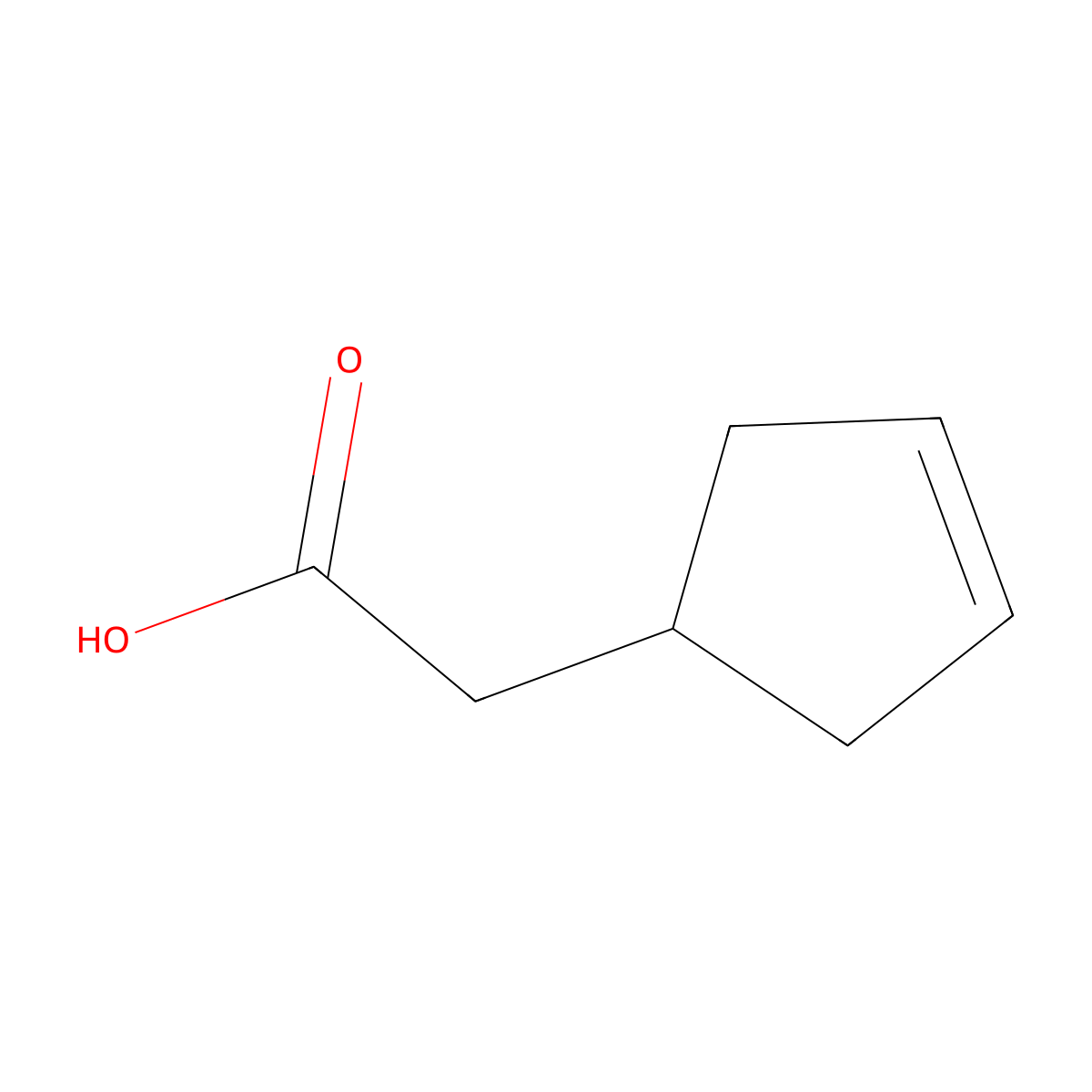 (Cyclopent-3-en-1-yl)acetic acid molecular structure, CAS 767-03-3