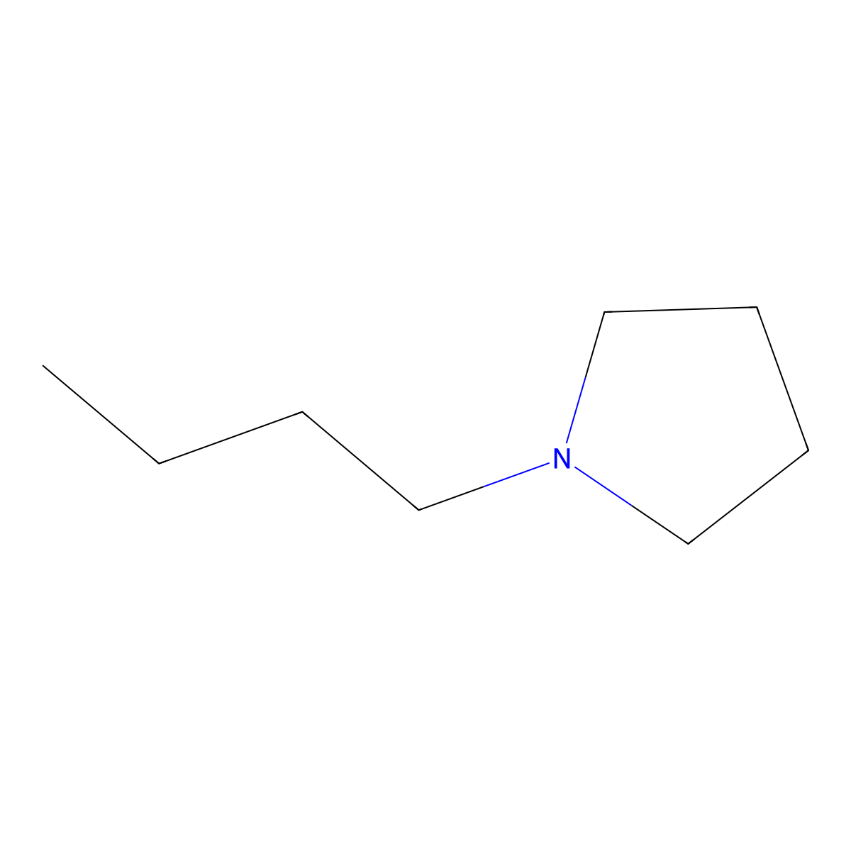 1-Butylpyrrolidine molecular structure, CAS 767-10-2