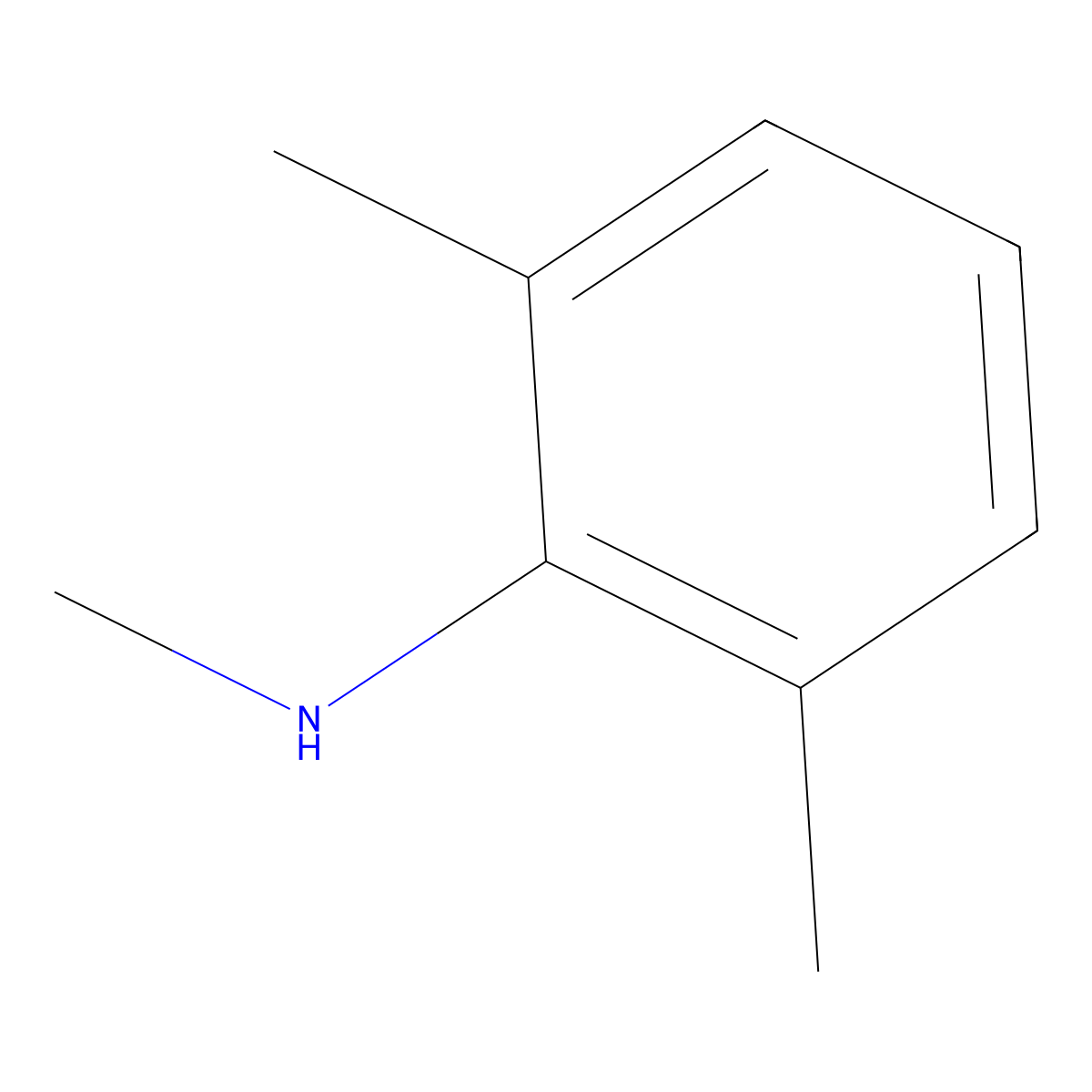 N,2,6-trimethylaniline molecular structure, CAS 767-71-5