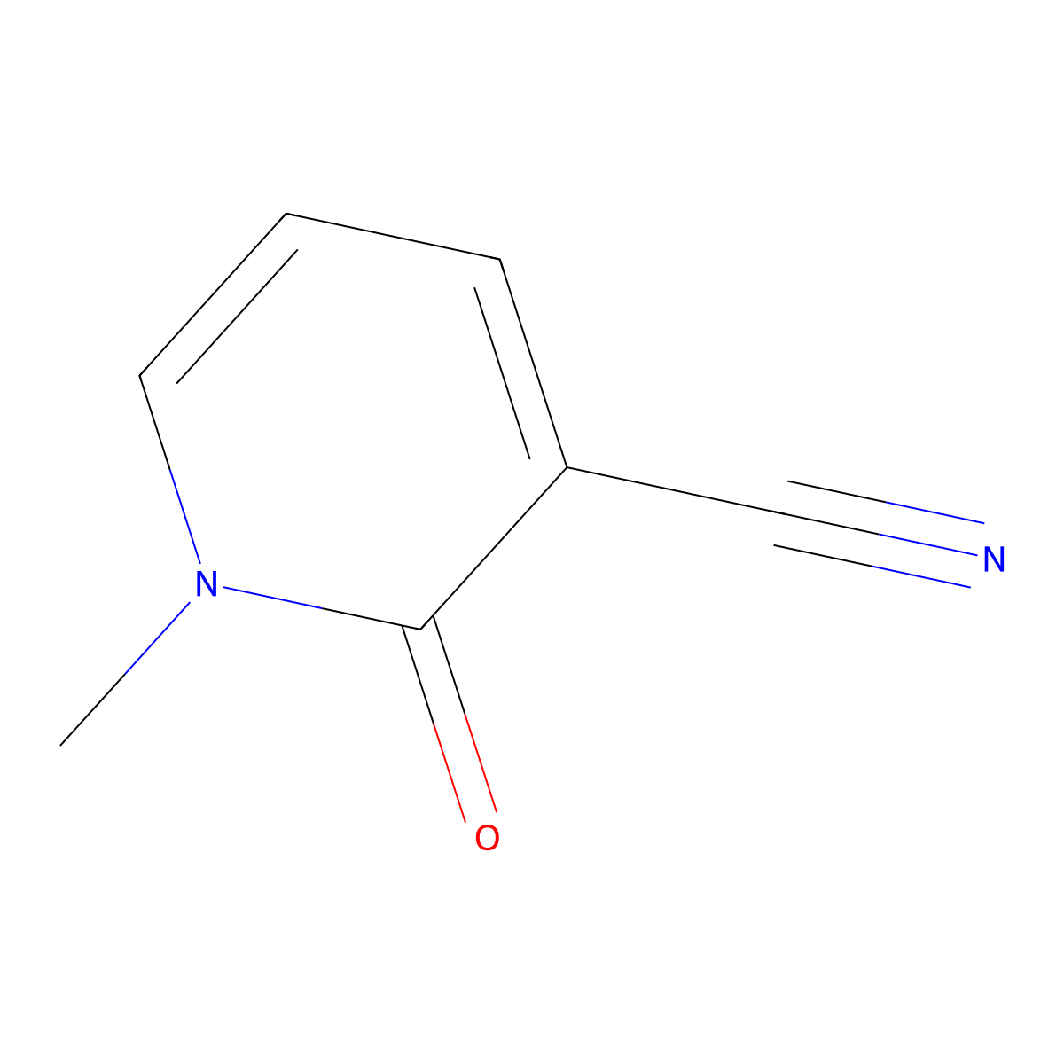 1,2-Dihydro-1-methyl-2-oxo-3-pyridinecarbonitrile molecular structure, CAS 767-88-4