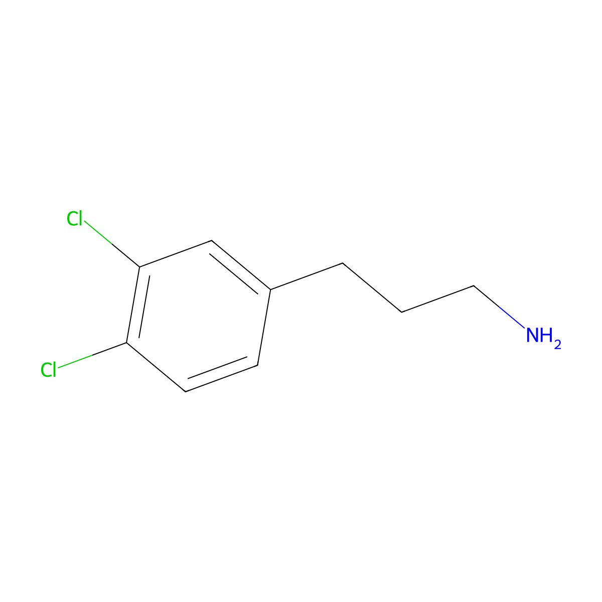 3-(3,4-Dichlorophenyl)propan-1-amine molecular structure, CAS 76706-60-0