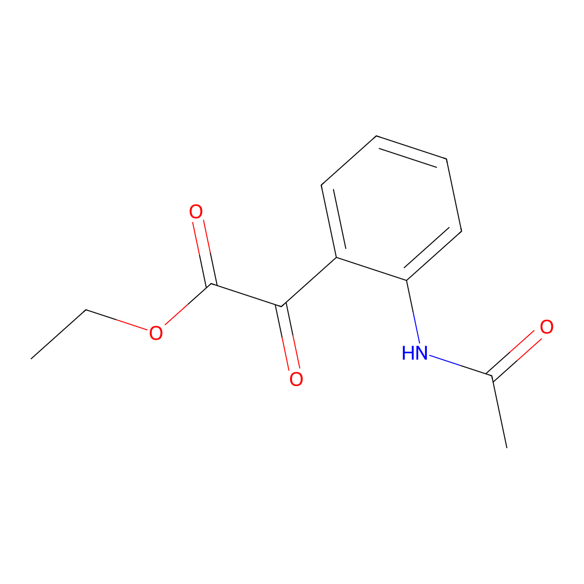 Ethyl 2-(2-acetamidophenyl)-2-oxoacetate molecular structure, CAS 7671-90-1