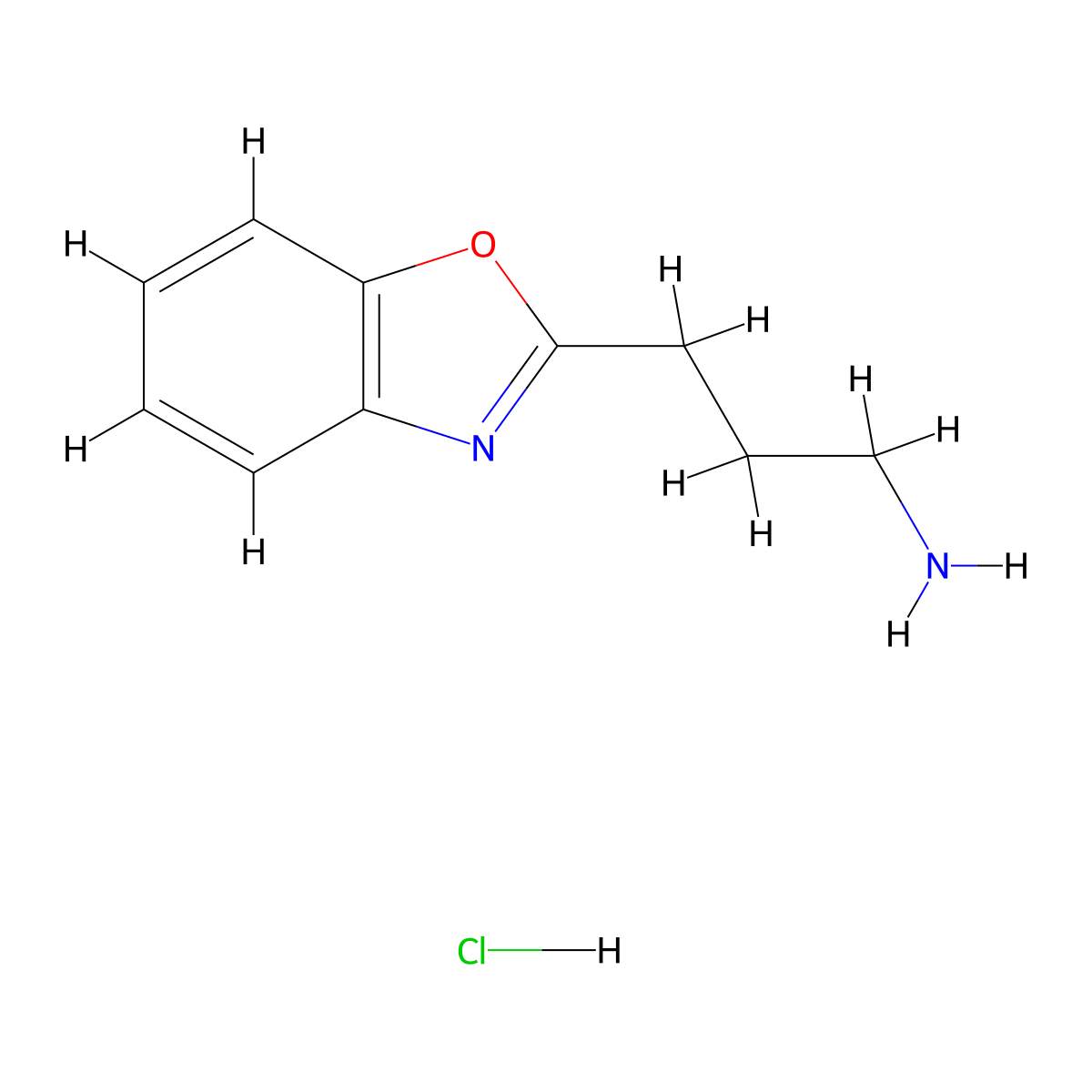 [3-(1,3-Benzoxazol-2-YL)propyl]amine hydrochloride molecular structure, CAS 76712-84-0