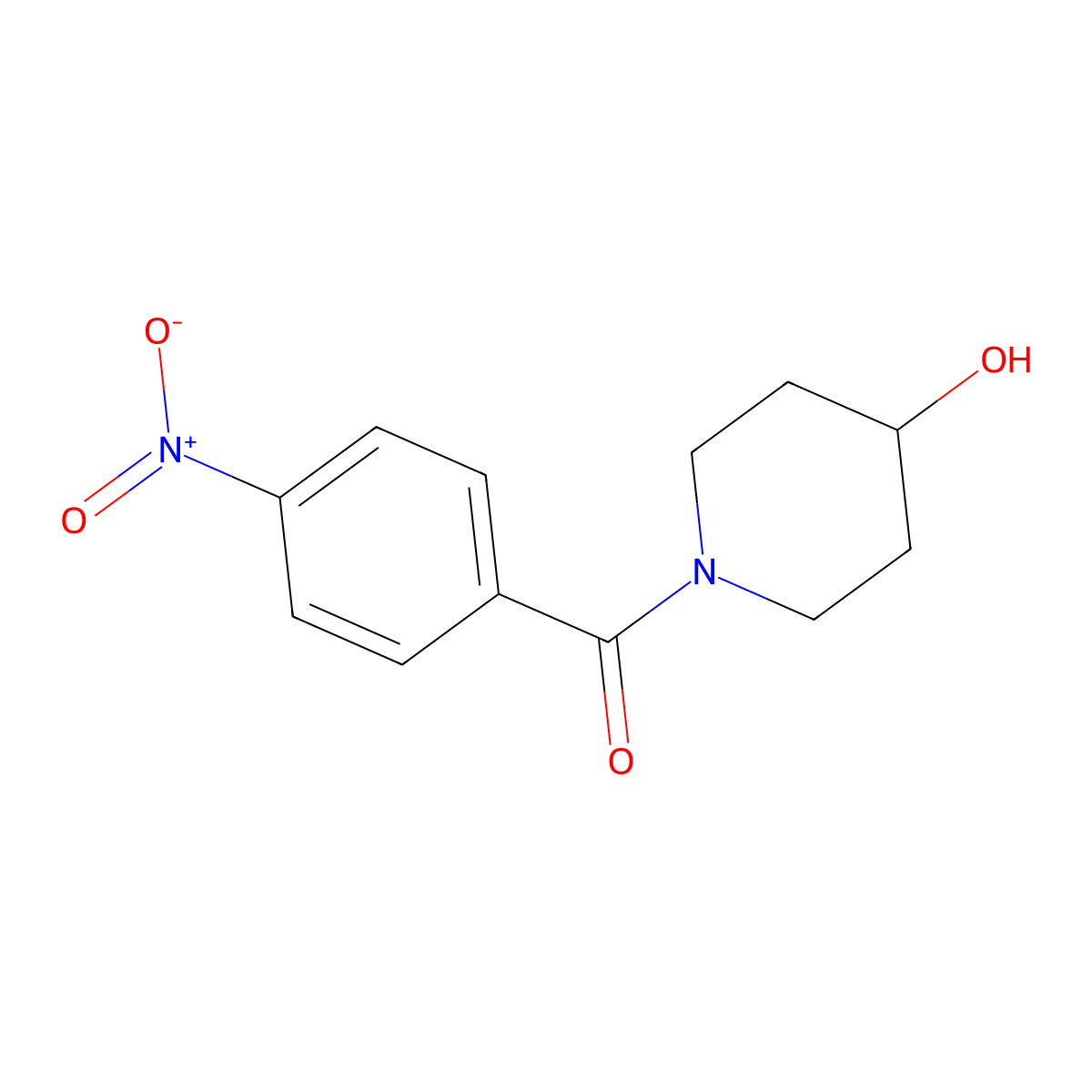 (4-Hydroxypiperidin-1-yl)-(4-nitrophenyl)methanone molecular structure, CAS 76716-48-8