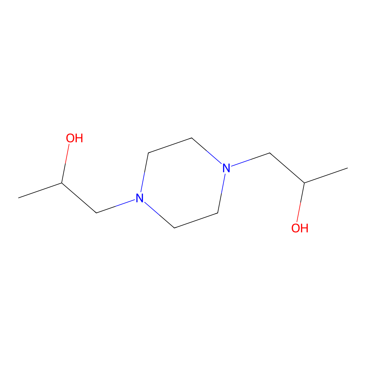 alpha,alpha'-Dimethylpiperazine-1,4-diethanol molecular structure, CAS 7672-76-6