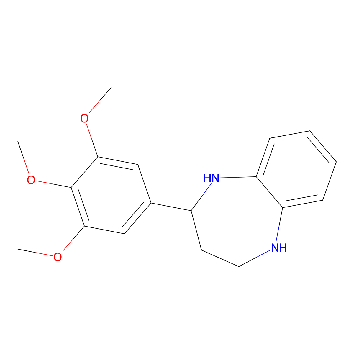 2-(3,4,5-trimethoxyphenyl)-2,3,4,5-tetrahydro-1H-1,5-benzodiazepine molecular structure, CAS 767231-43-6