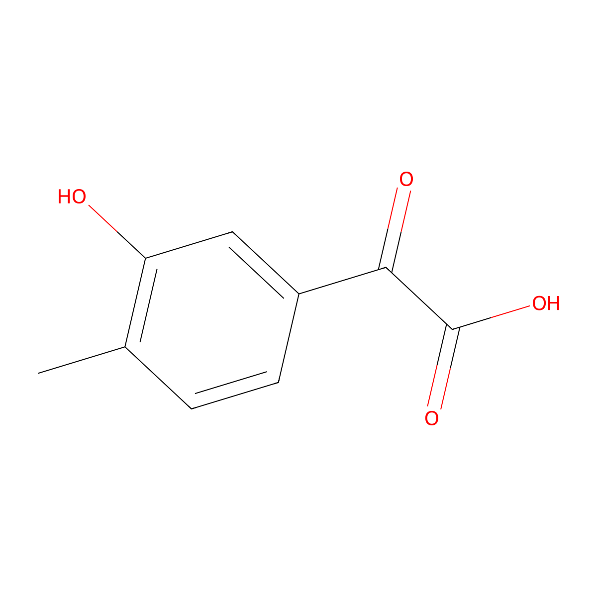 2-(3-Hydroxy-4-methylphenyl)-2-oxoacetic acid molecular structure, CAS 767240-47-1