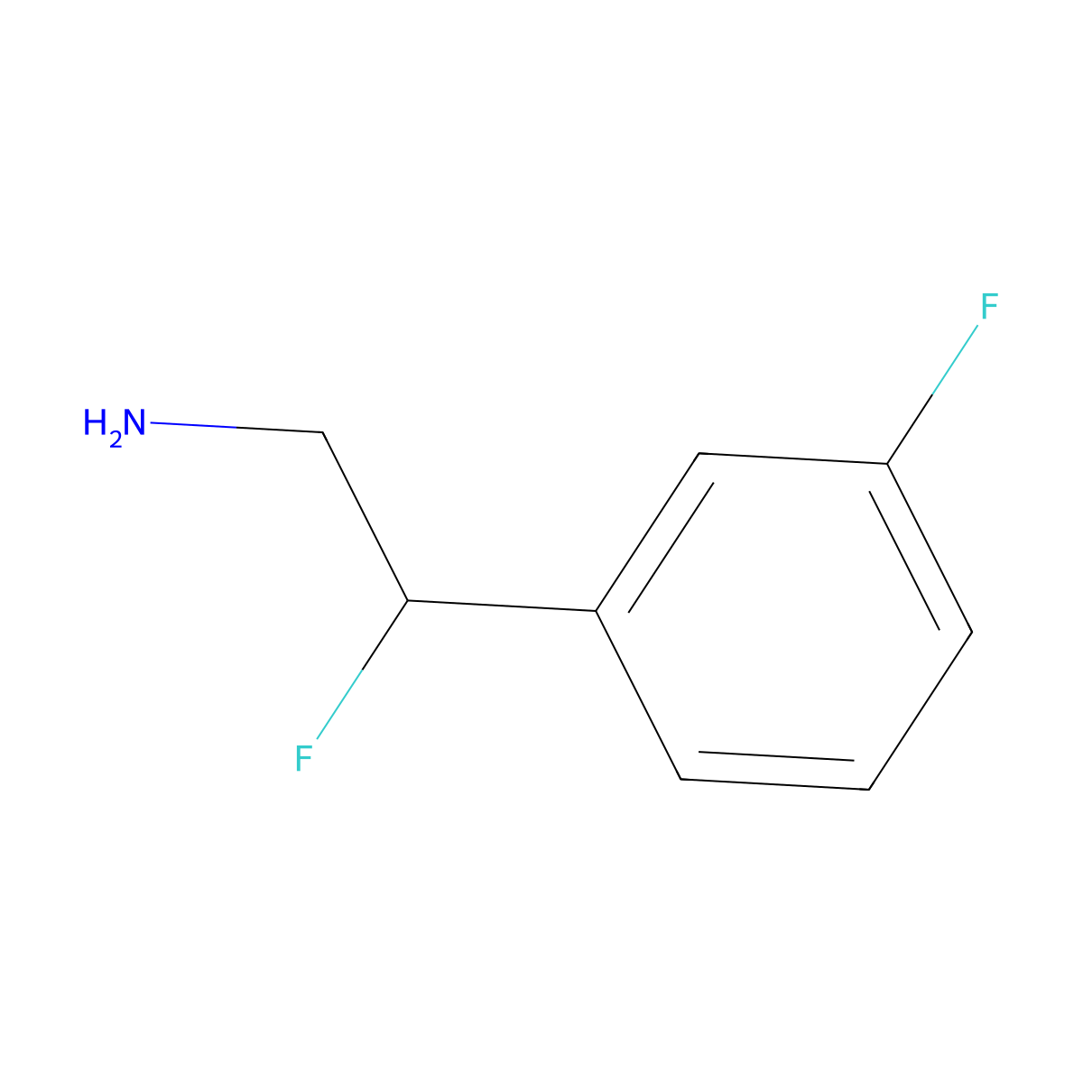 2-Fluoro-2-(3-fluorophenyl)ethan-1-amine molecular structure, CAS 767244-83-7