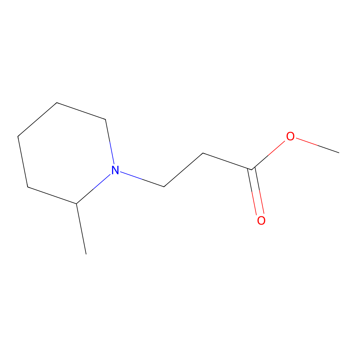 Methyl 3-(2-methylpiperidin-1-yl)propanoate molecular structure, CAS 767246-36-6