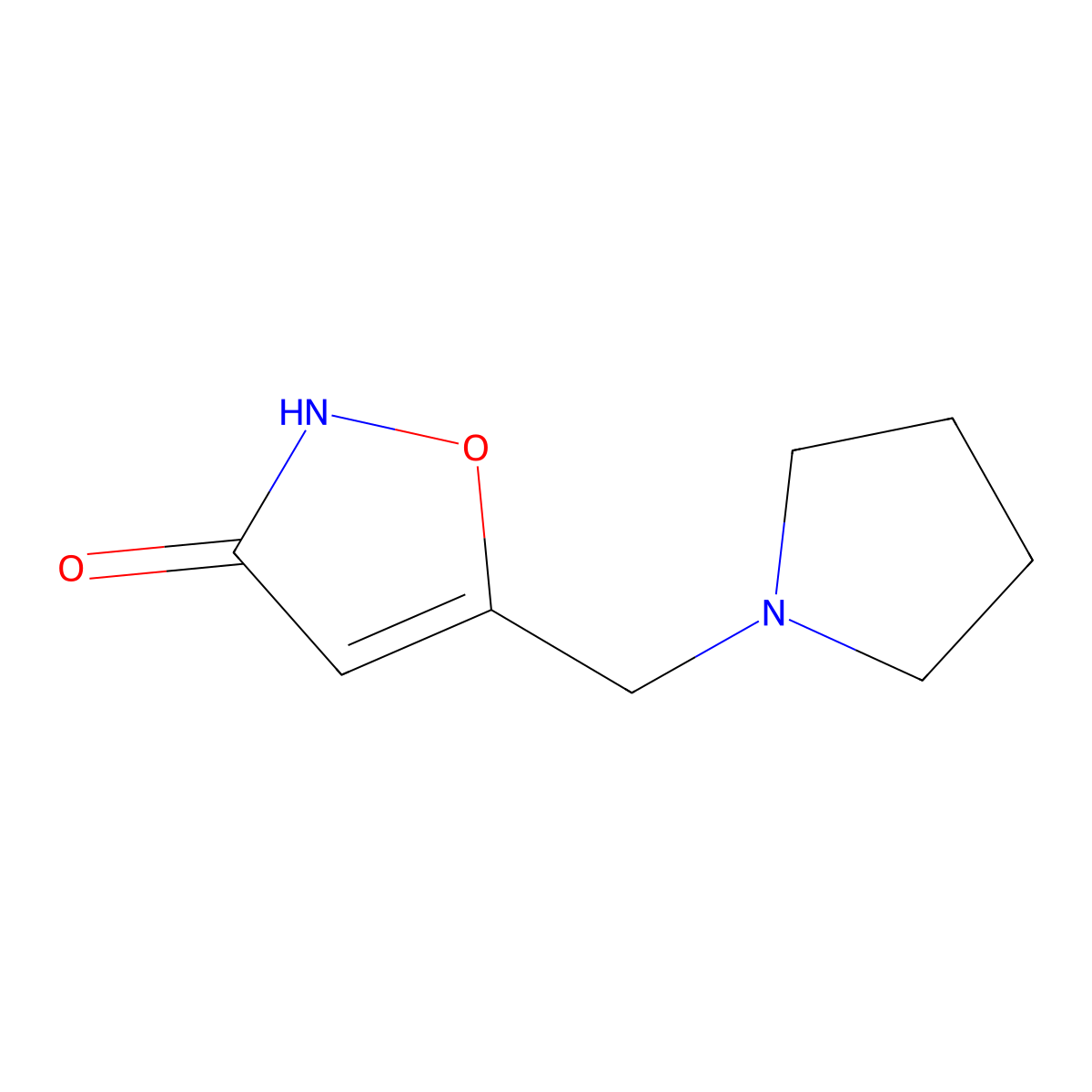 3-Hydroxy-5-(N-pyrrolidinomethyl)isoxazole molecular structure, CAS 767246-73-1