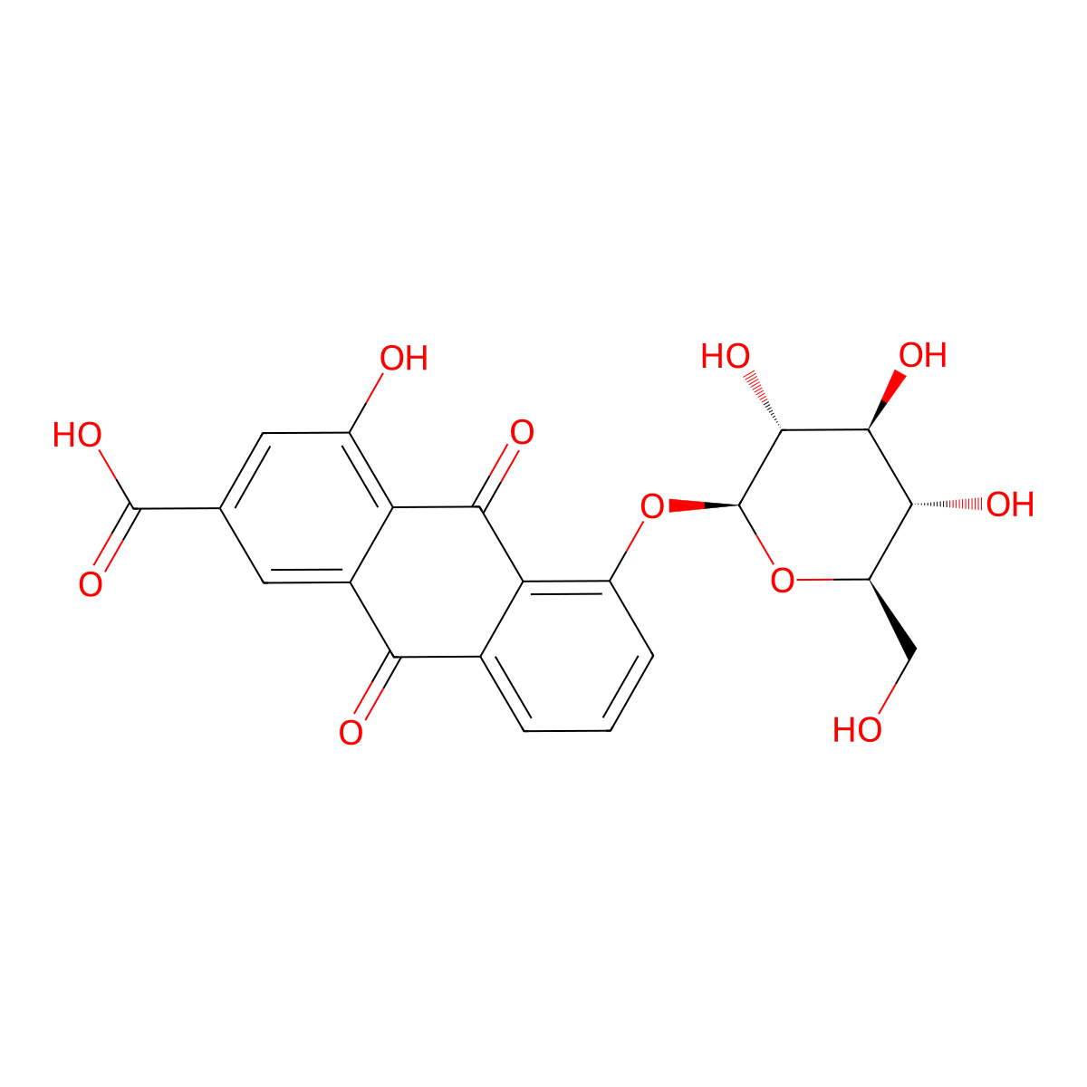 rhein 8-O-beta-D-glucopyranoside molecular structure, CAS 767249-11-6