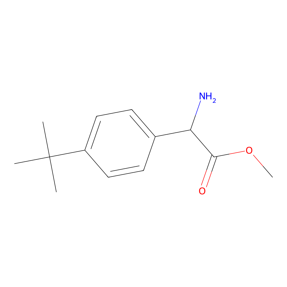 Methyl 2-amino-2-(4-(tert-butyl)phenyl)acetate molecular structure, CAS 767257-45-4