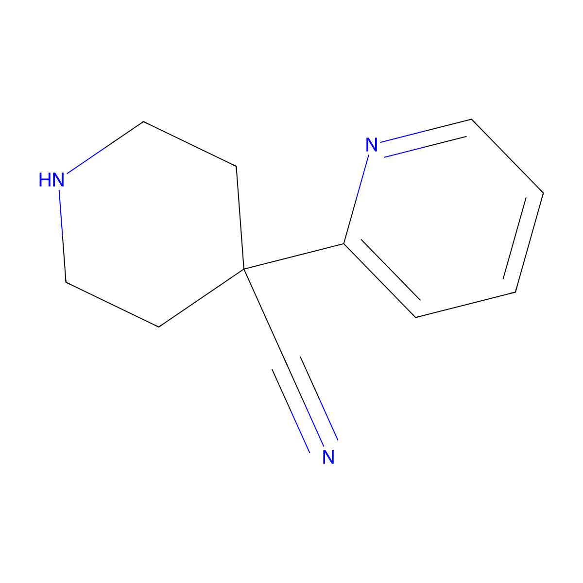 4-(Pyridin-2-yl)piperidine-4-carbonitrile molecular structure, CAS 767263-33-2