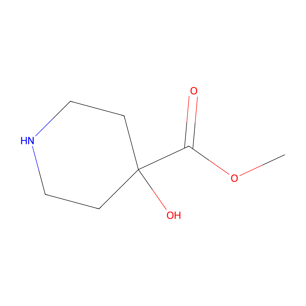 Methyl 4-hydroxypiperidine-4-carboxylate molecular structure, CAS 767265-77-0