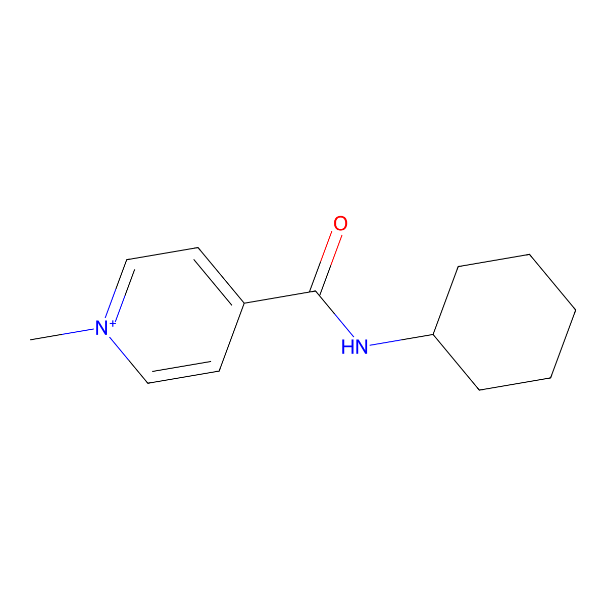 4-[(Cyclohexylamino)carbonyl]-1-methylpyridinium molecular structure, CAS 767273-56-3