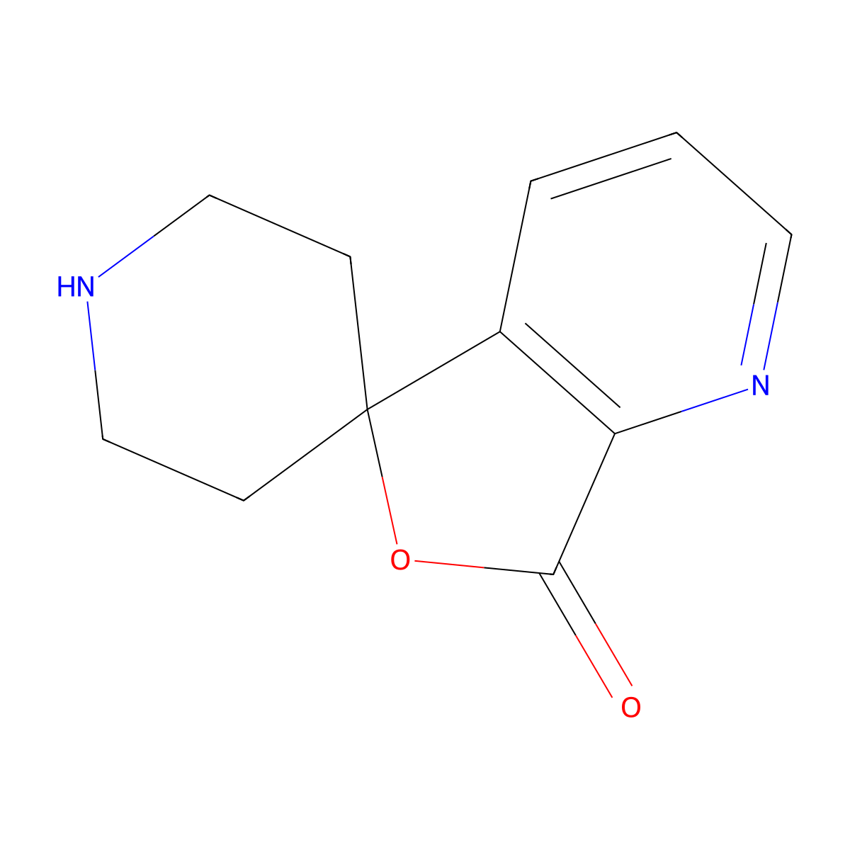 7H-Spiro[furo[3,4-b]pyridine-5,4'-piperidin]-7-one molecular structure, CAS 767282-21-3