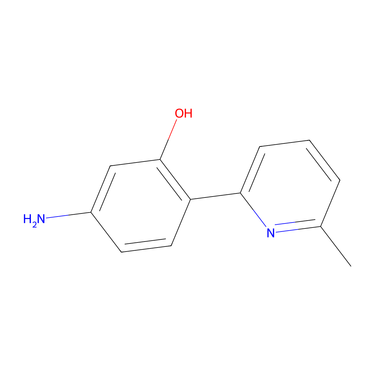 5-Amino-2-(6-methyl-2-pyridinyl)phenol molecular structure, CAS 767283-22-7