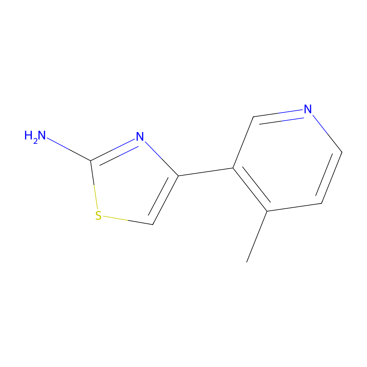 4-(4-Methylpyridin-3-yl)-1,3-thiazol-2-amine molecular structure, CAS 767283-44-3