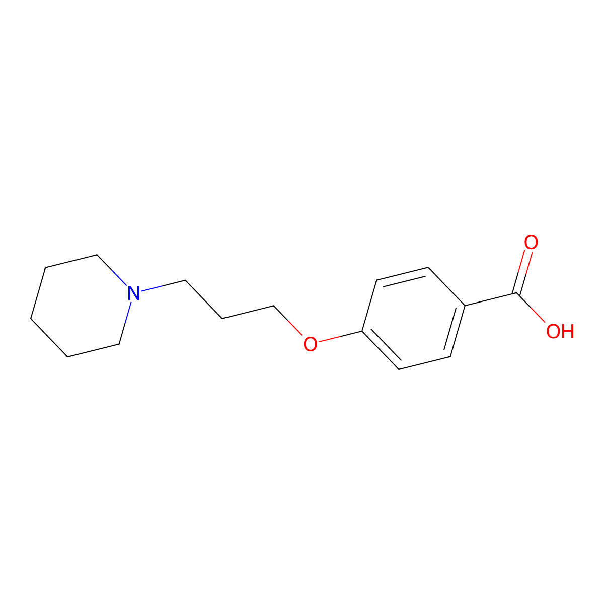 4-(3-(Piperidin-1-yl)propoxy)benzoic acid molecular structure, CAS 767286-87-3
