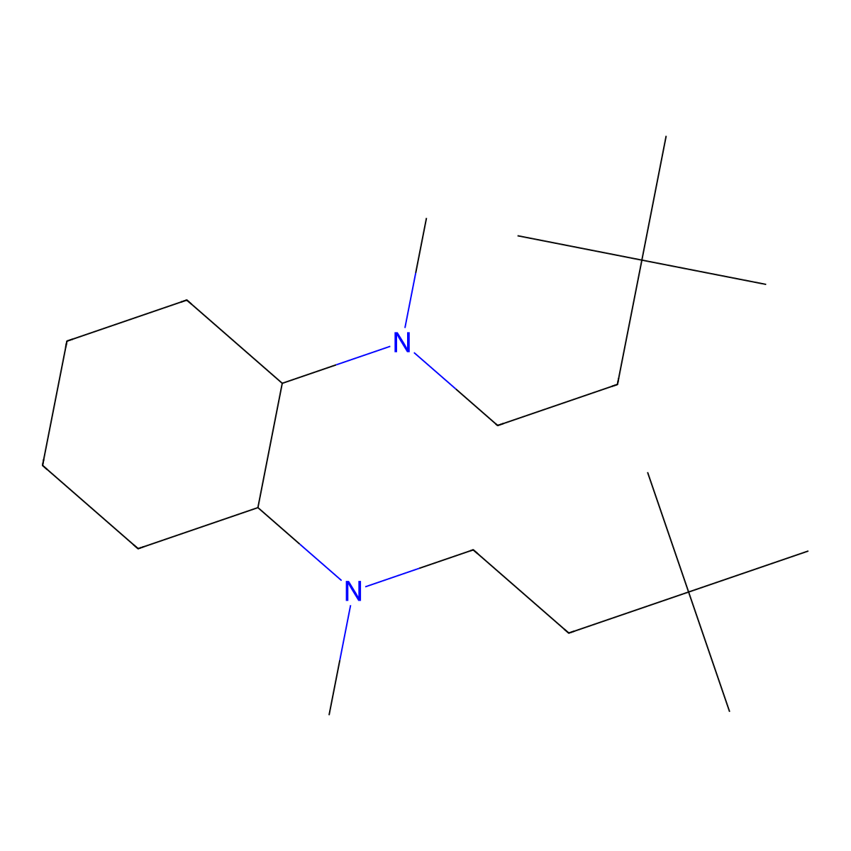 (1S,2S)-N,N'-Dimethyl-N,N'-bis(3,3-dimethylbutyl)cyclohexane-1,2-diamine molecular structure, CAS 767291-67-8