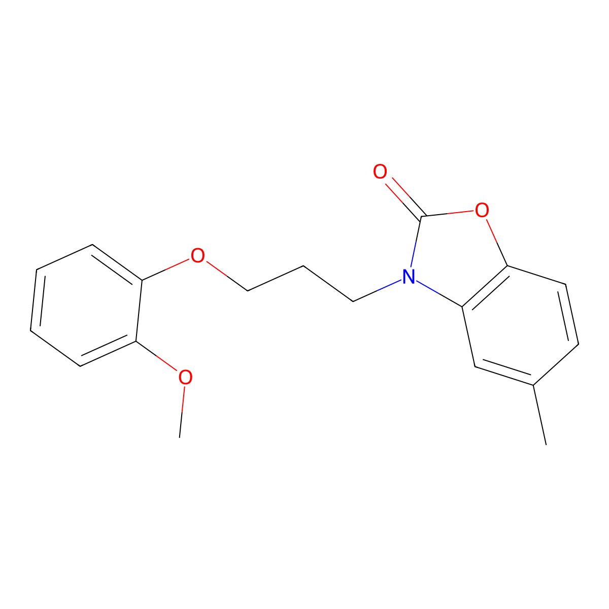 3-[3-(2-Methoxy-phenoxy)-propyl]-5-methyl-3H-benzooxazol-2-one molecular structure, CAS 767292-97-7