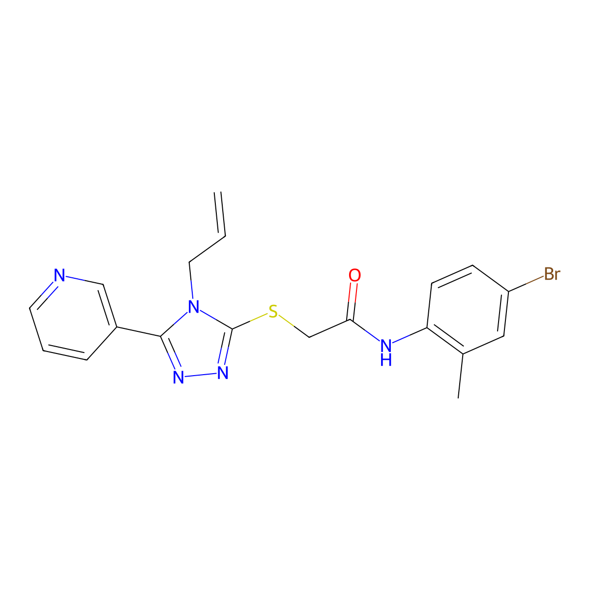 N-(4-bromo-2-methylphenyl)-2-{[4-(prop-2-en-1-yl)-5-(pyridin-3-yl)-4H-1,2,4-triazol-3-yl]sulfanyl}acetamide molecular structure, CAS 767294-60-0