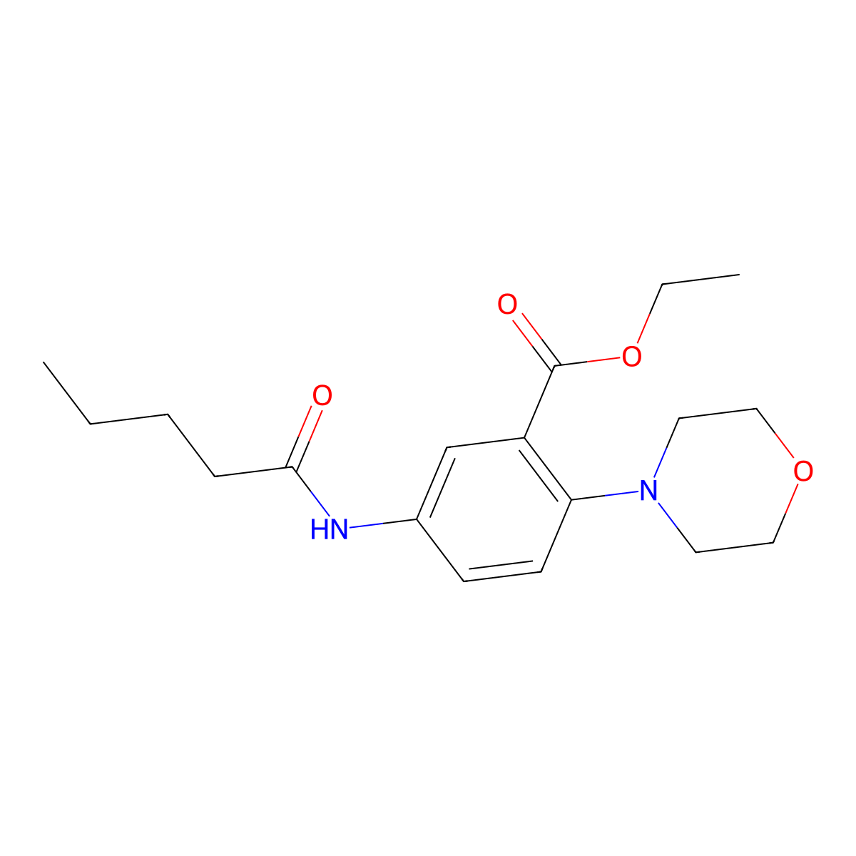Ethyl 2-morpholin-4-yl-5-(pentanoylamino)benzoate molecular structure, CAS 767297-88-1