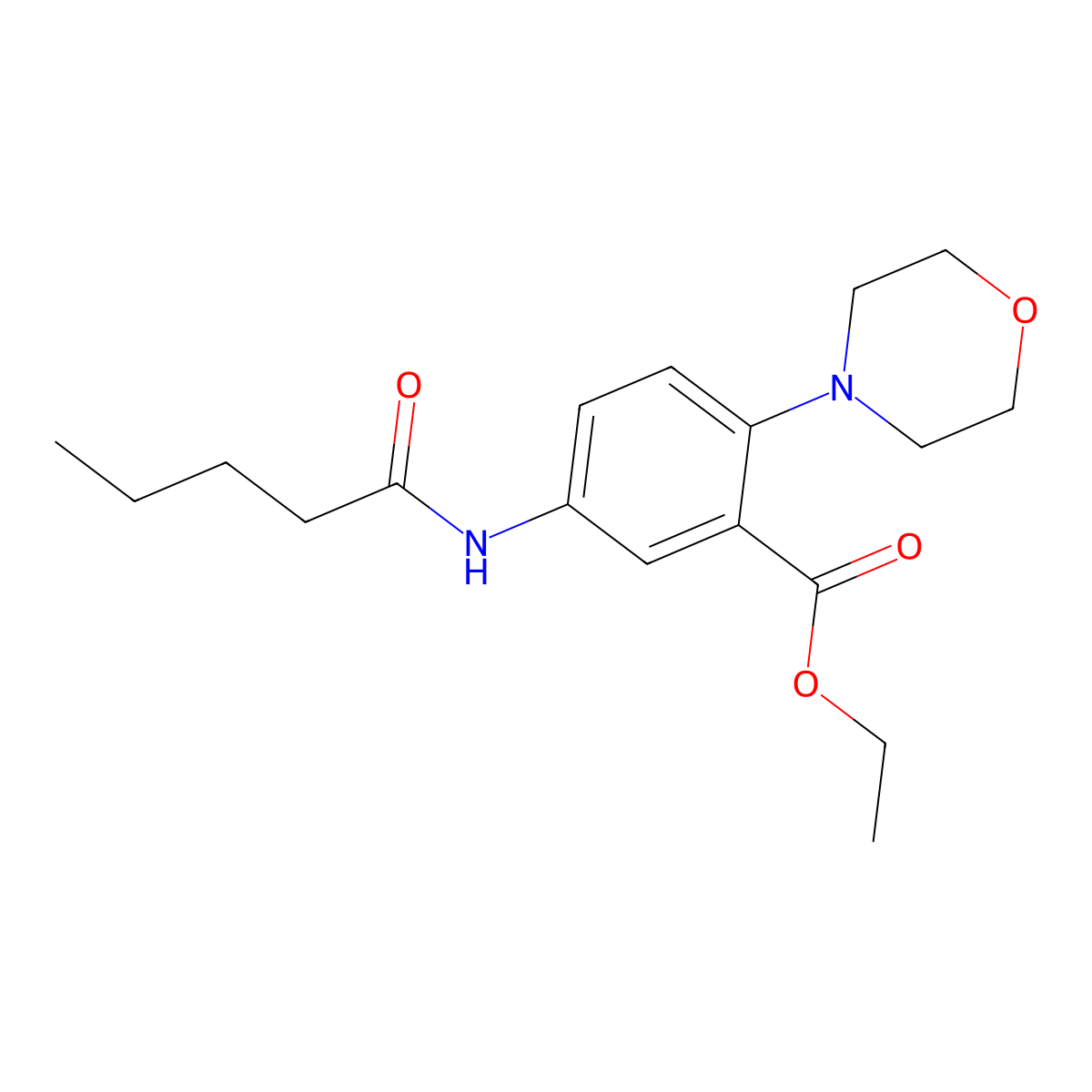 Ethyl 2-morpholin-4-yl-5-(pentanoylamino)benzoate molecular structure, CAS 767297-88-1