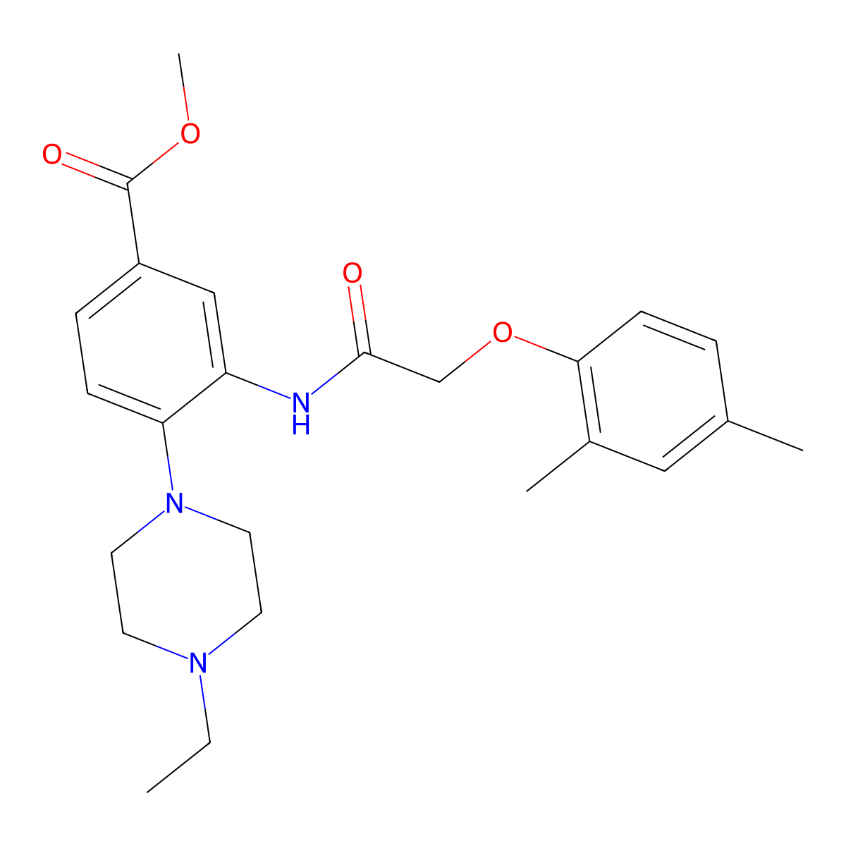 Methyl 3-{[(2,4-dimethylphenoxy)acetyl]amino}-4-(4-ethylpiperazin-1-yl)benzoate molecular structure, CAS 767299-99-0