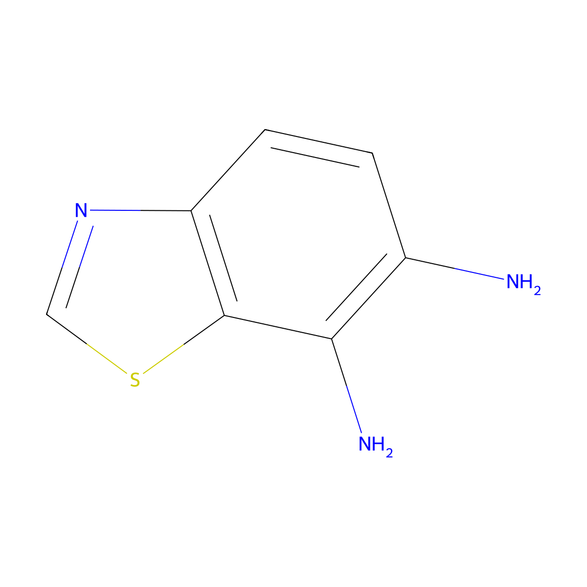 1,3-Benzothiazole-6,7-diamine molecular structure, CAS 7673-94-1
