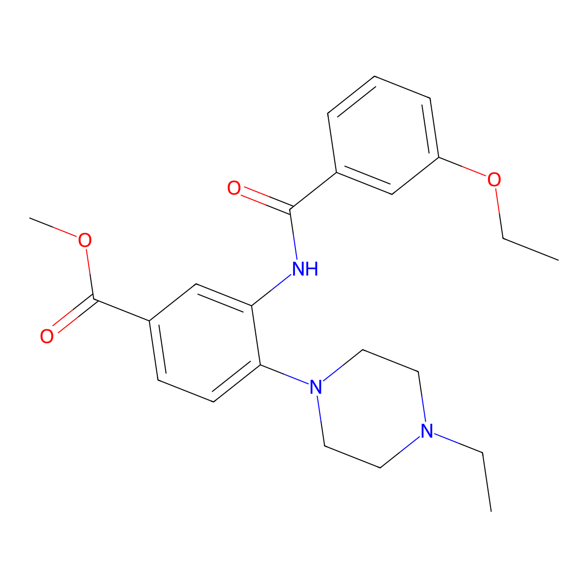 Methyl 3-[(3-ethoxybenzoyl)amino]-4-(4-ethylpiperazin-1-yl)benzoate molecular structure, CAS 767300-12-9