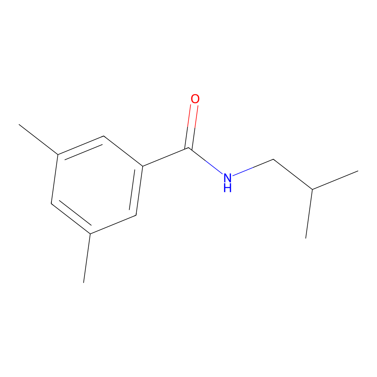 3,5-dimethyl-N-(2-methylpropyl)benzamide molecular structure, CAS 767300-28-7