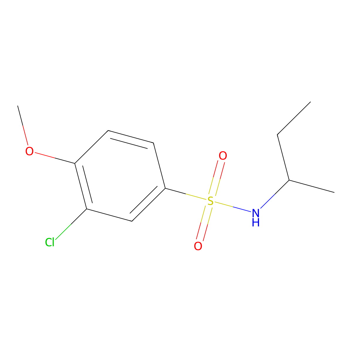 N-(butan-2-yl)-3-chloro-4-methoxybenzenesulfonamide molecular structure, CAS 767301-55-3