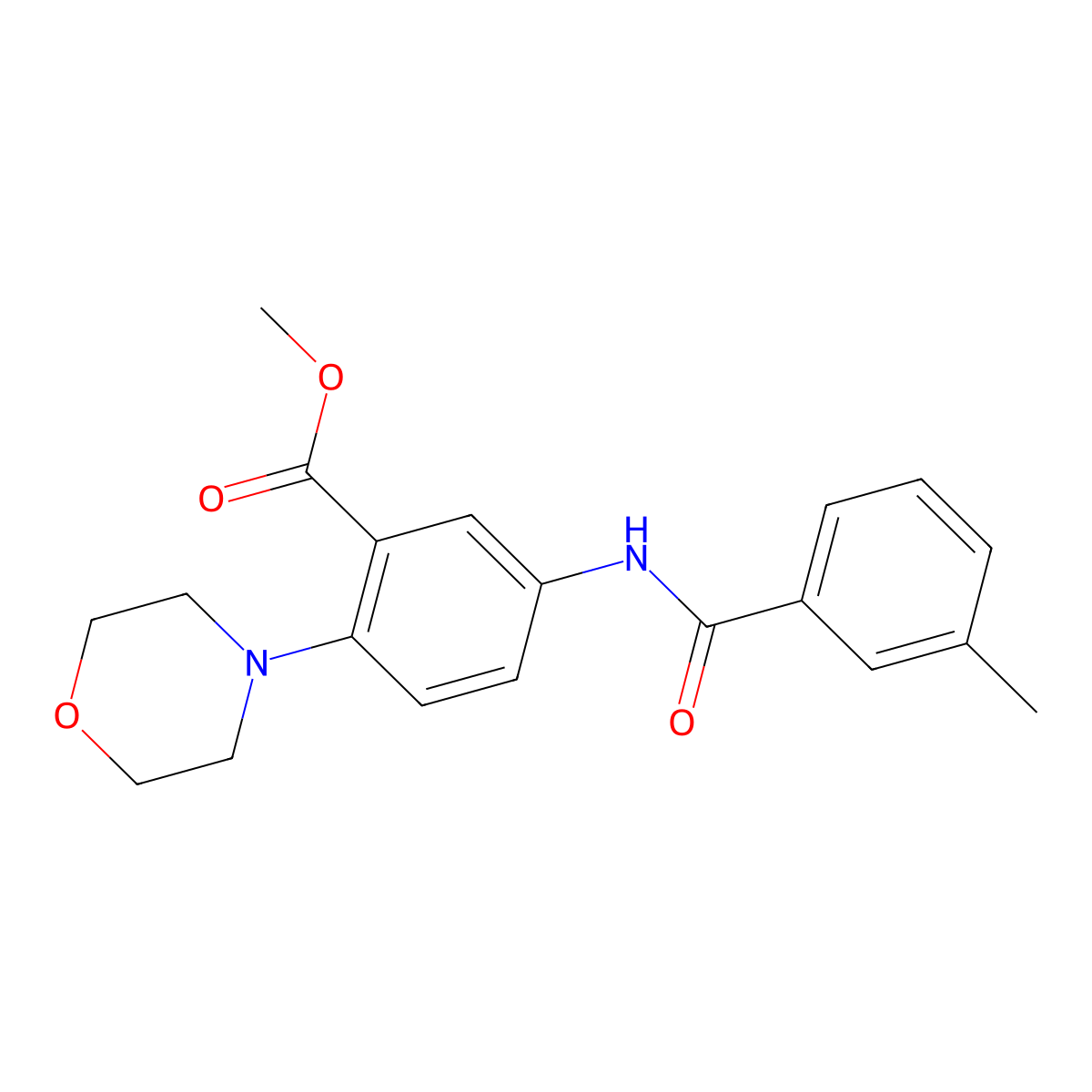 Methyl 5-{[(3-methylphenyl)carbonyl]amino}-2-(morpholin-4-yl)benzoate molecular structure, CAS 767302-45-4