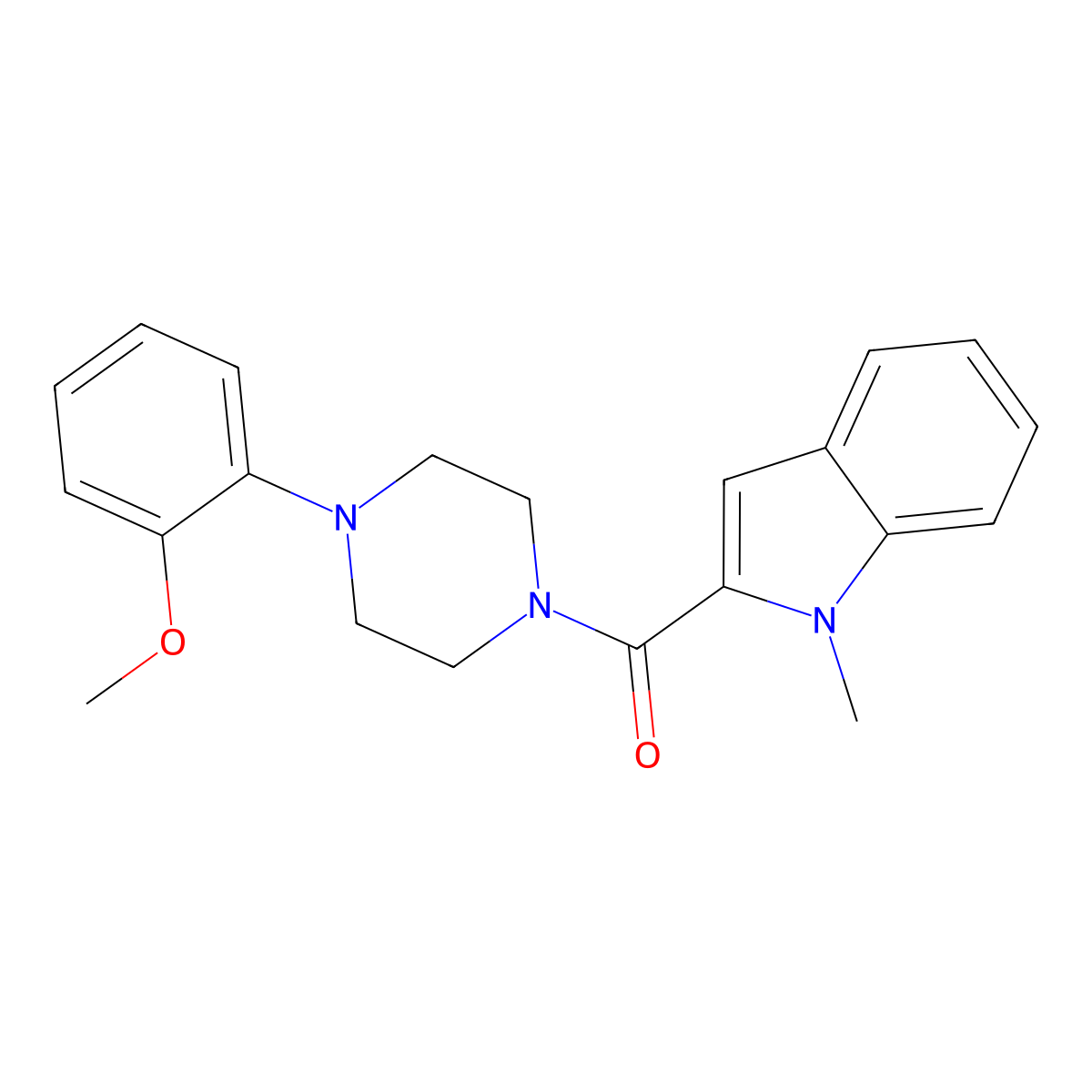 [4-(2-methoxyphenyl)piperazin-1-yl](1-methyl-1H-indol-2-yl)methanone molecular structure, CAS 767302-47-6