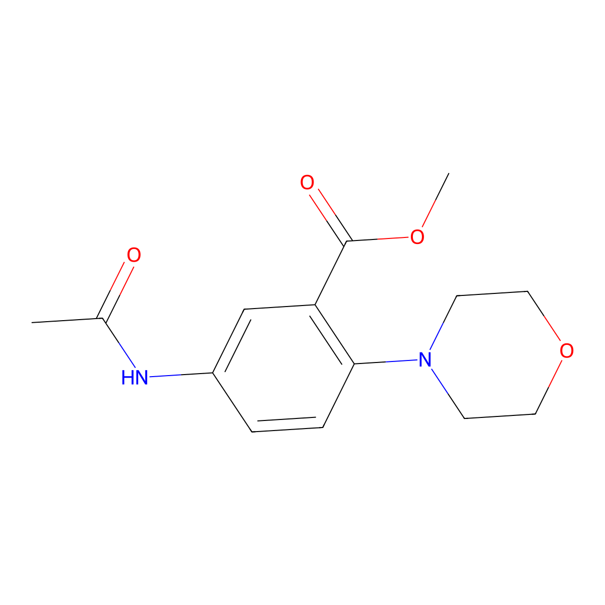 Methyl 5-acetamido-2-morpholin-4-ylbenzoate molecular structure, CAS 767302-62-5