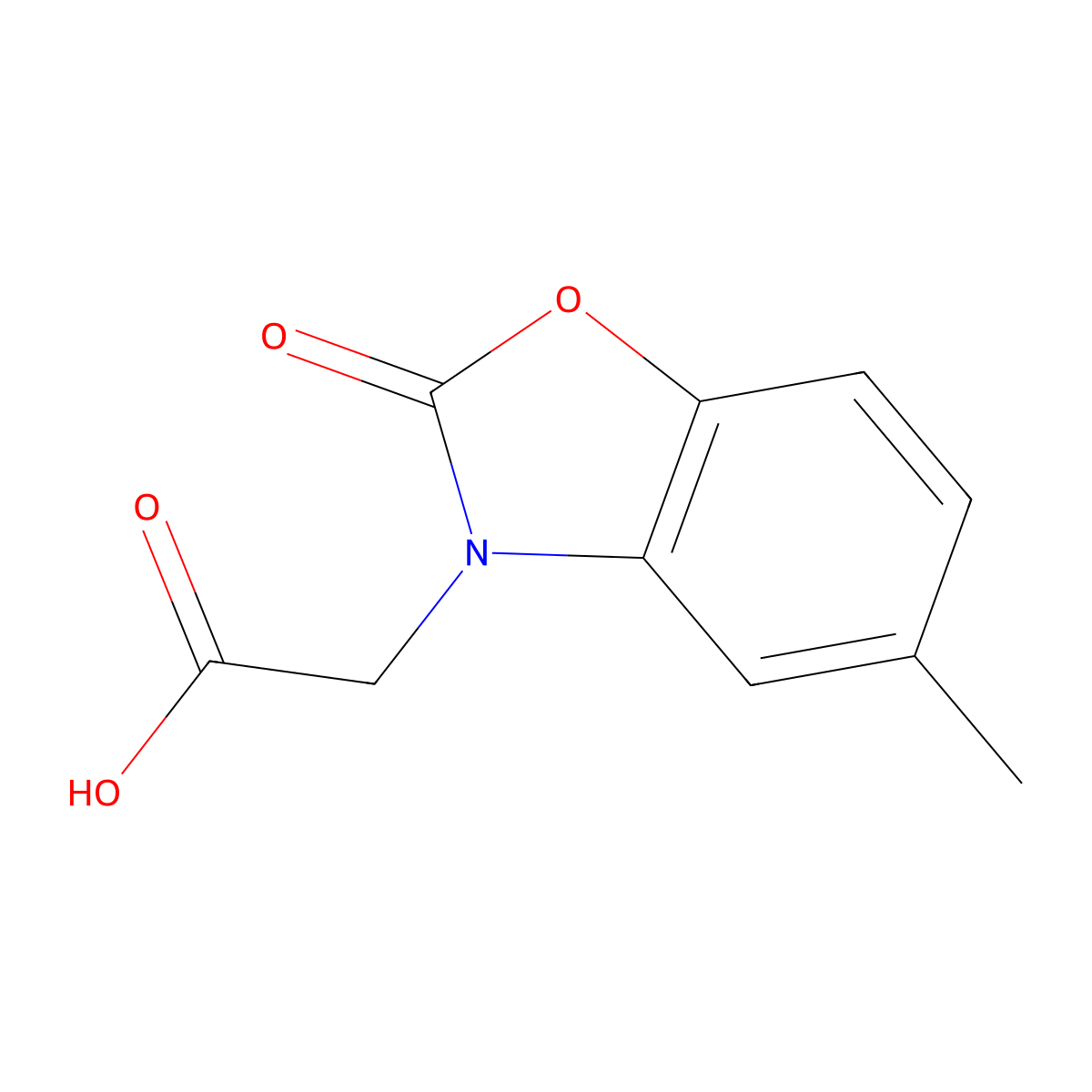 (5-methyl-2-oxo-1,3-benzoxazol-3(2H)-yl)acetic acid molecular structure, CAS 767304-83-6