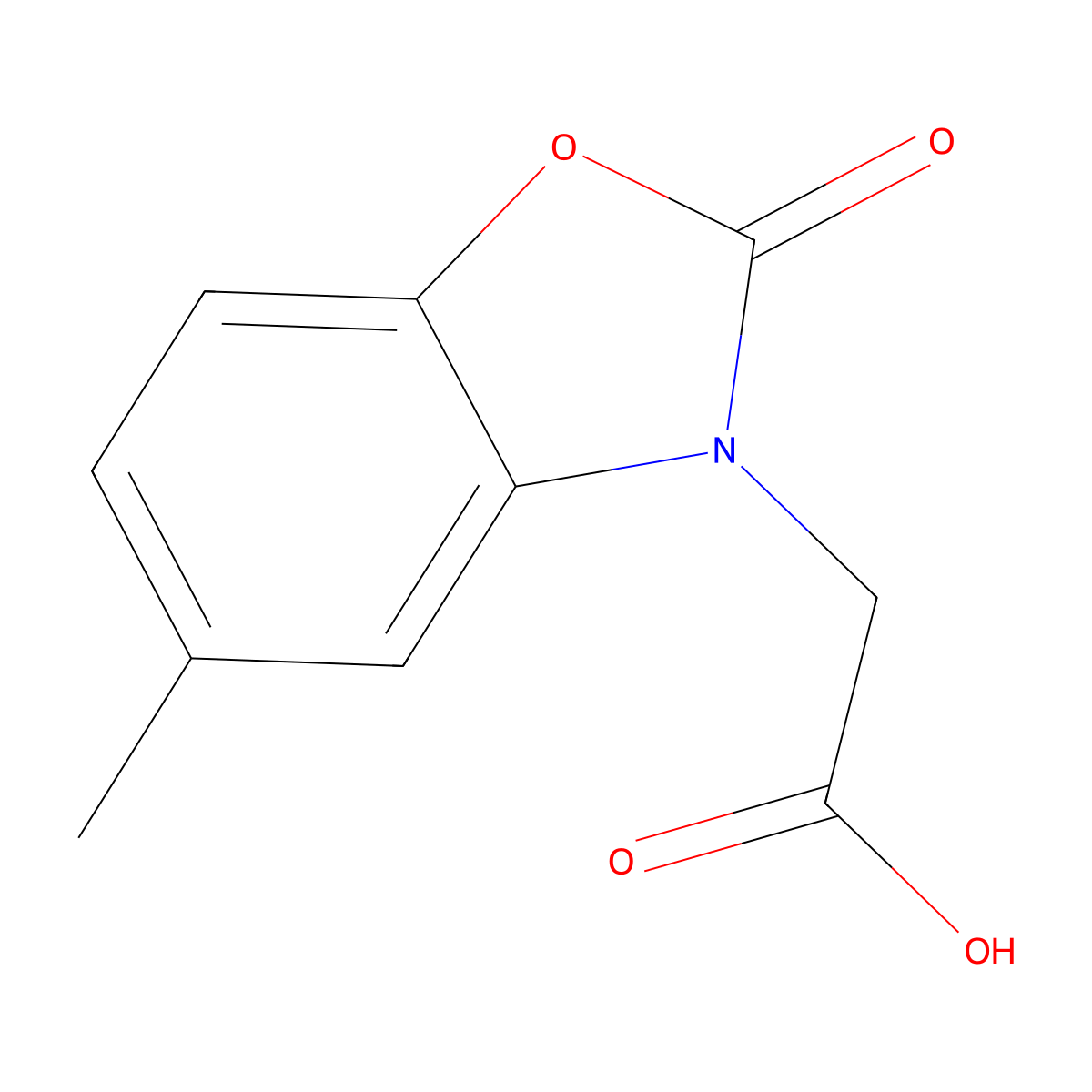 (5-methyl-2-oxo-1,3-benzoxazol-3(2H)-yl)acetic acid molecular structure, CAS 767304-83-6