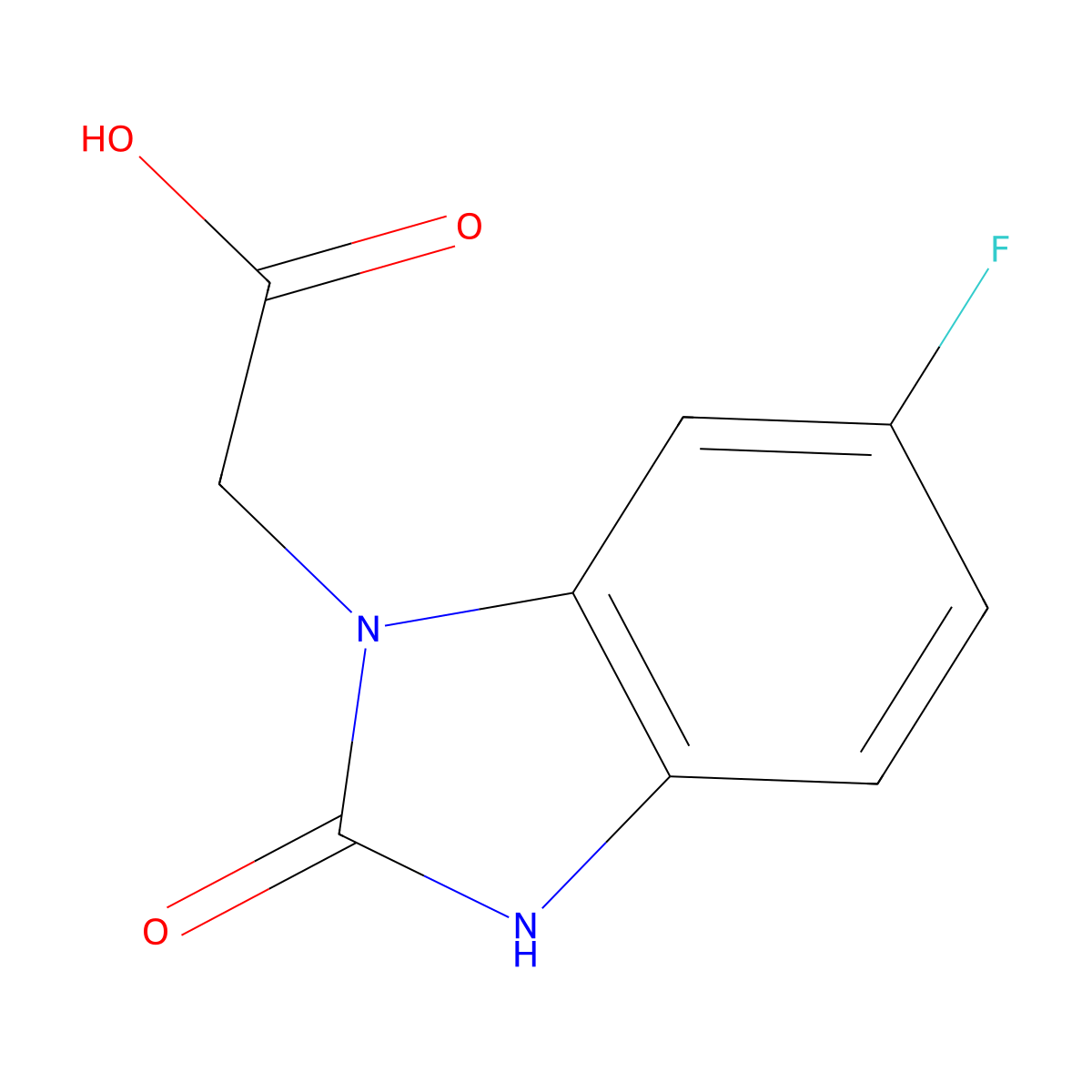 2-(6-Fluoro-2-oxo-2,3-dihydro-1H-benzo[d]imidazol-1-yl)acetic acid molecular structure, CAS 767305-43-1