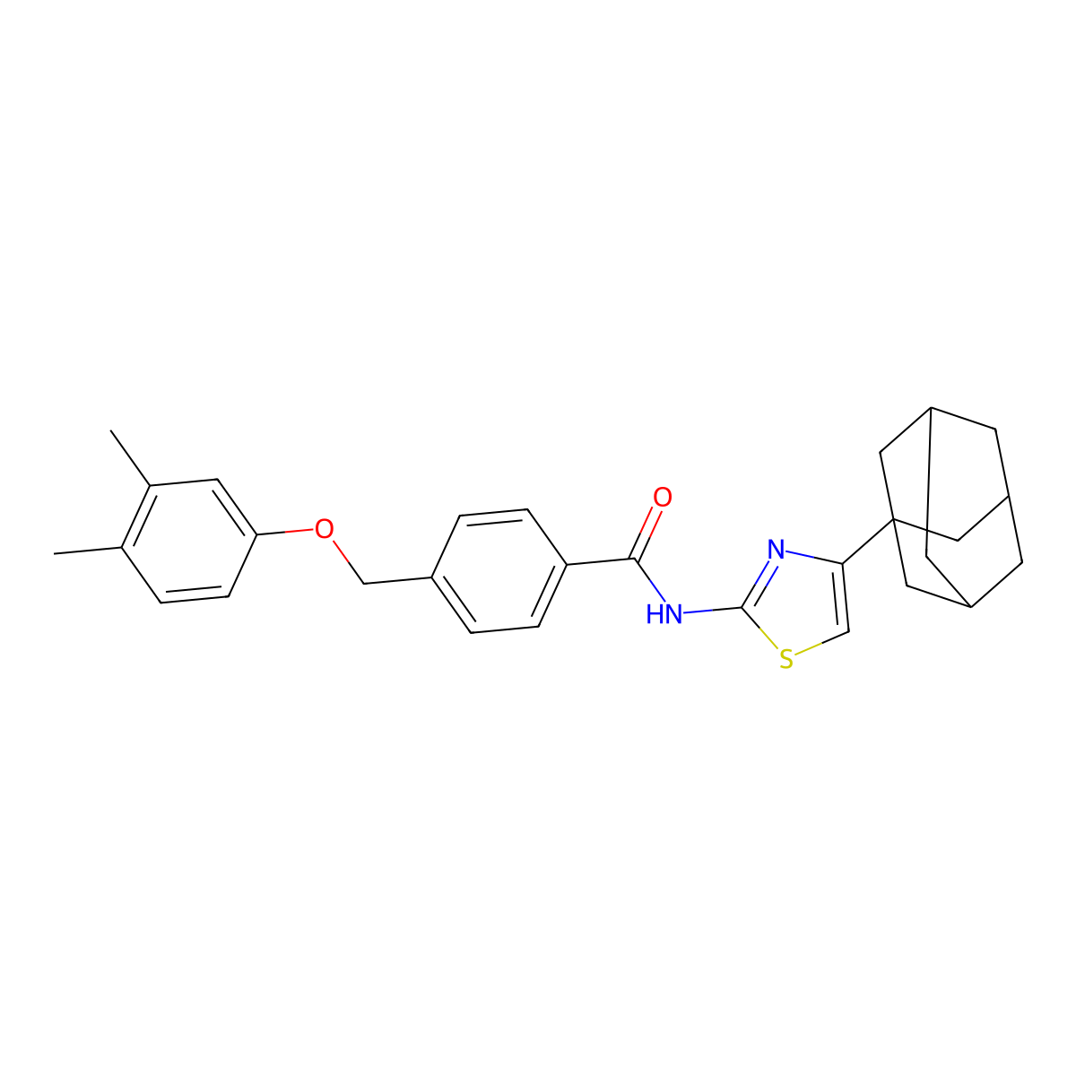 N-[4-(1-adamantyl)-1,3-thiazol-2-yl]-4-[(3,4-dimethylphenoxy)methyl]benzamide molecular structure, CAS 767309-25-1