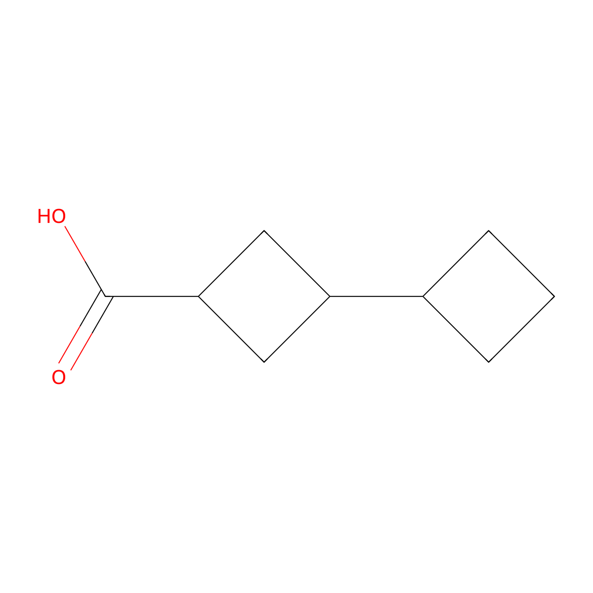 3-Cyclobutylcyclobutane-1-carboxylic acid molecular structure, CAS 76731-21-0