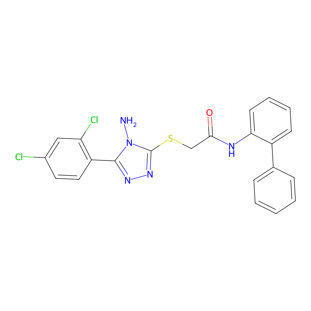 2-{[4-amino-5-(2,4-dichlorophenyl)-4H-1,2,4-triazol-3-yl]sulfanyl}-N-(biphenyl-2-yl)acetamide molecular structure, CAS 767310-16-7