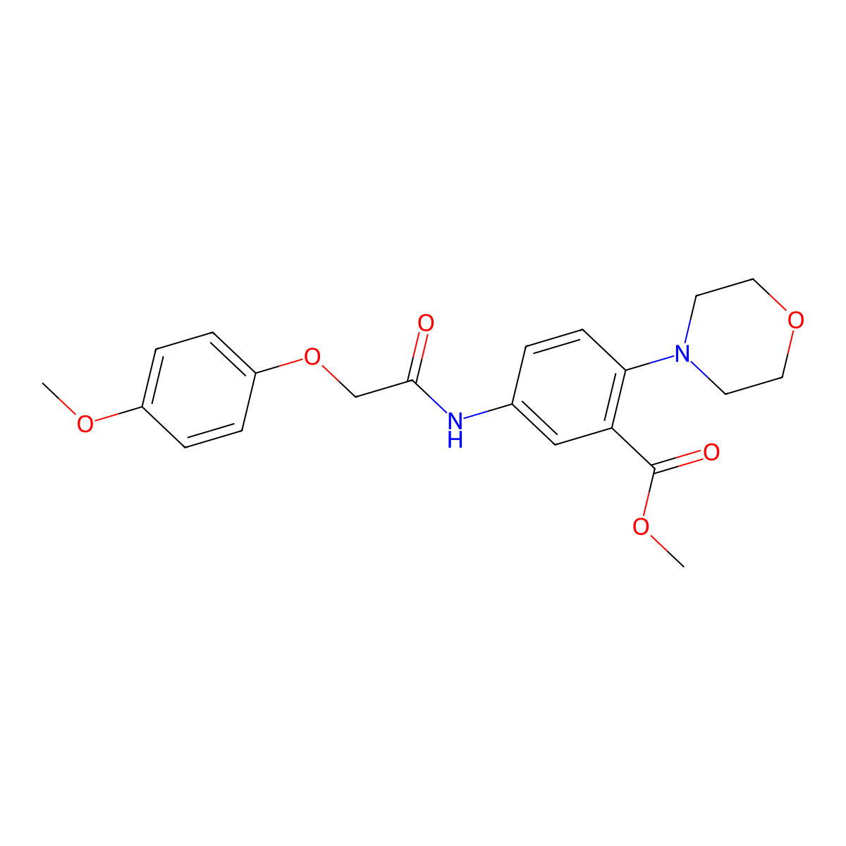 Methyl 5-{[(4-methoxyphenoxy)acetyl]amino}-2-morpholin-4-ylbenzoate molecular structure, CAS 767314-53-4