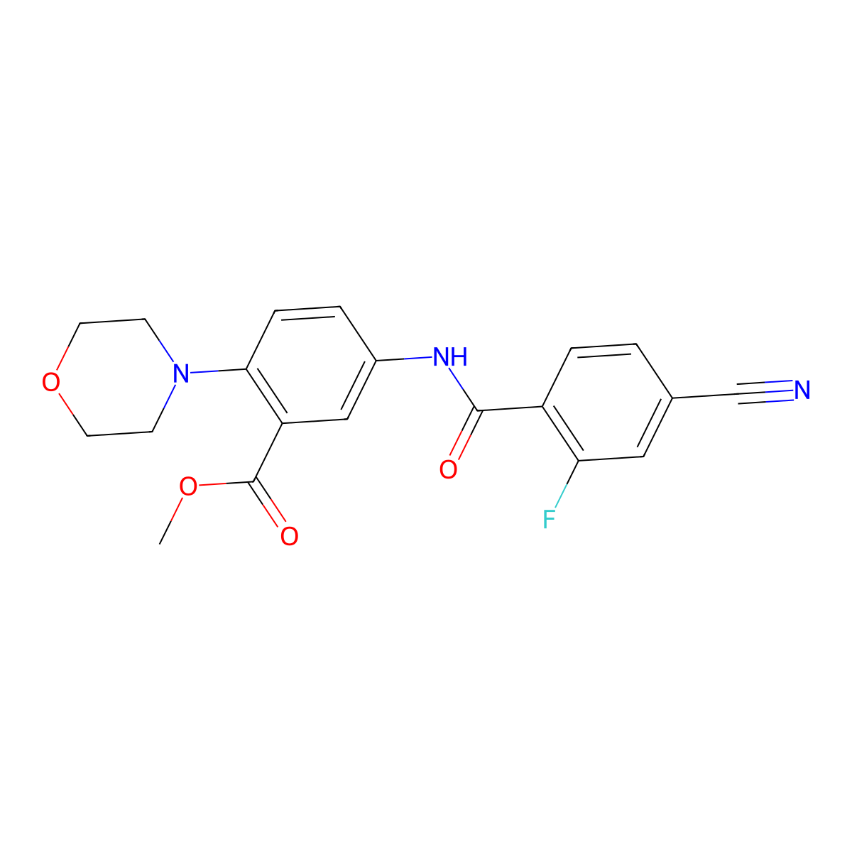 Methyl 5-[(4-cyano-2-fluorobenzoyl)amino]-2-morpholin-4-ylbenzoate molecular structure, CAS 767314-54-5