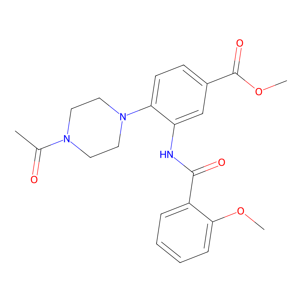 Methyl 4-(4-acetylpiperazin-1-YL)-3-(2-methoxybenzamido)benzoate molecular structure, CAS 767314-74-9