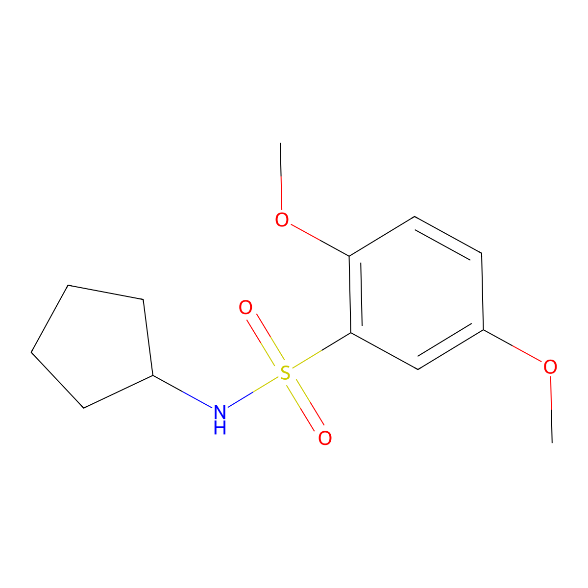 N-cyclopentyl-2,5-dimethoxybenzenesulfonamide molecular structure, CAS 767315-45-7
