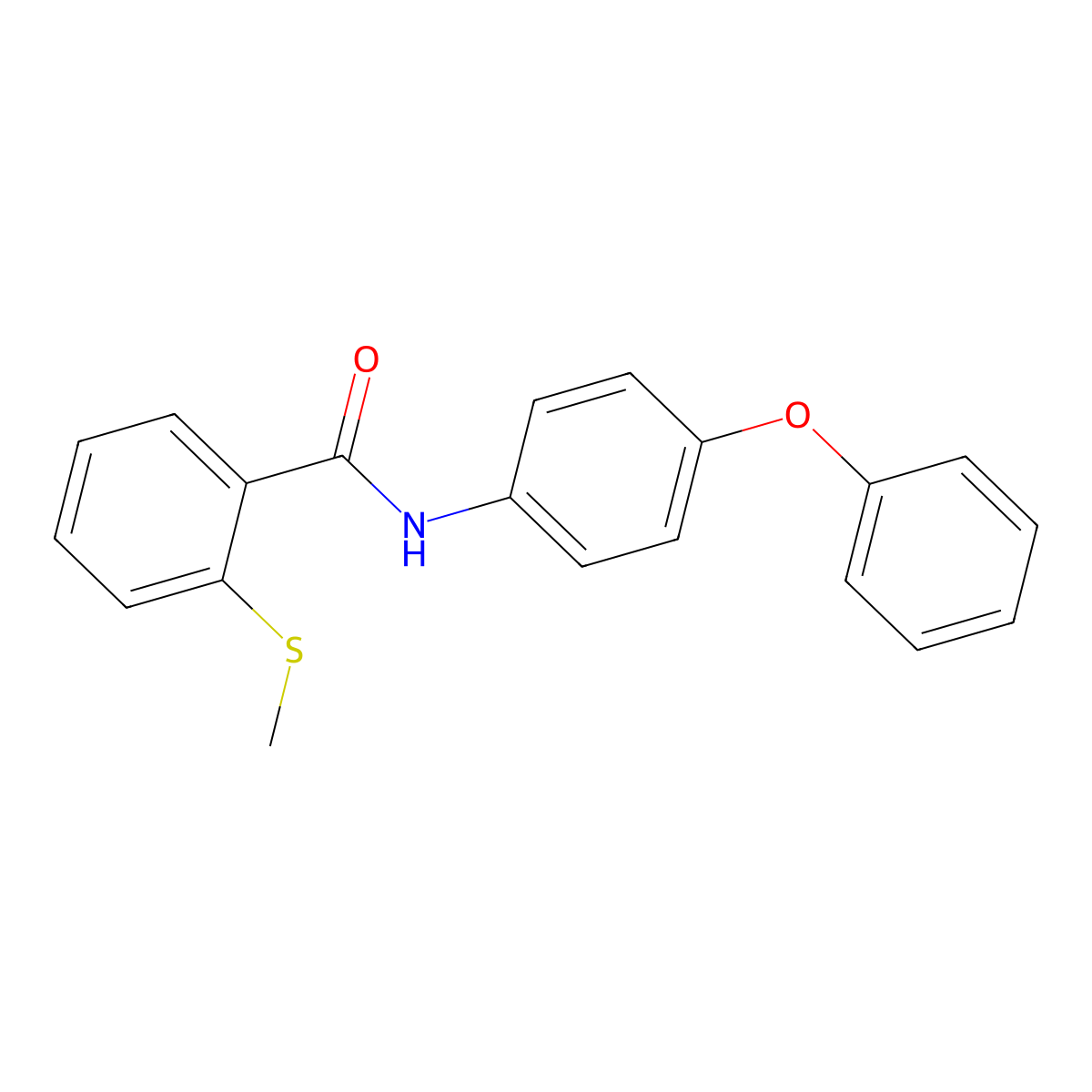 2-methylsulfanyl-N-(4-phenoxyphenyl)benzamide molecular structure, CAS 767315-84-4