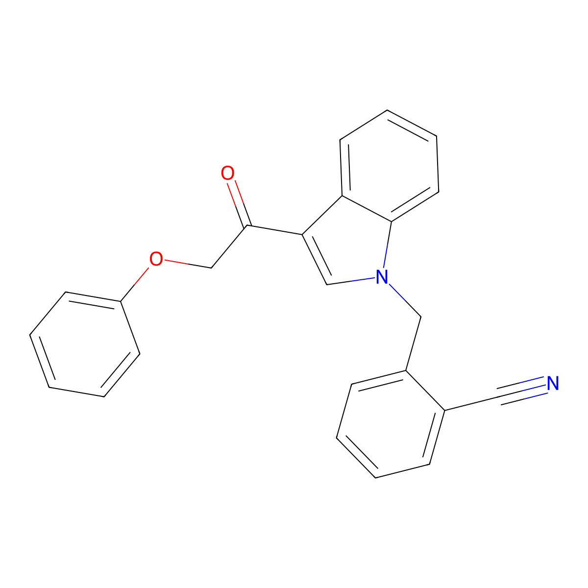 2-[[3-(2-Phenoxyacetyl)indol-1-yl]methyl]benzonitrile molecular structure, CAS 767315-88-8